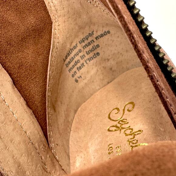 Seychelles Women Brown Heeled Ankle Boot Size 6.5 Suede Block Heel Padded New - Picture 15 of 15